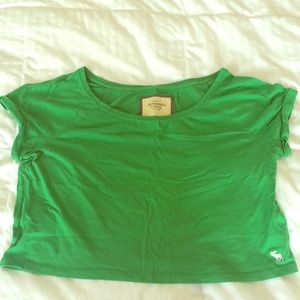 Green Abercrombie Crop Tee